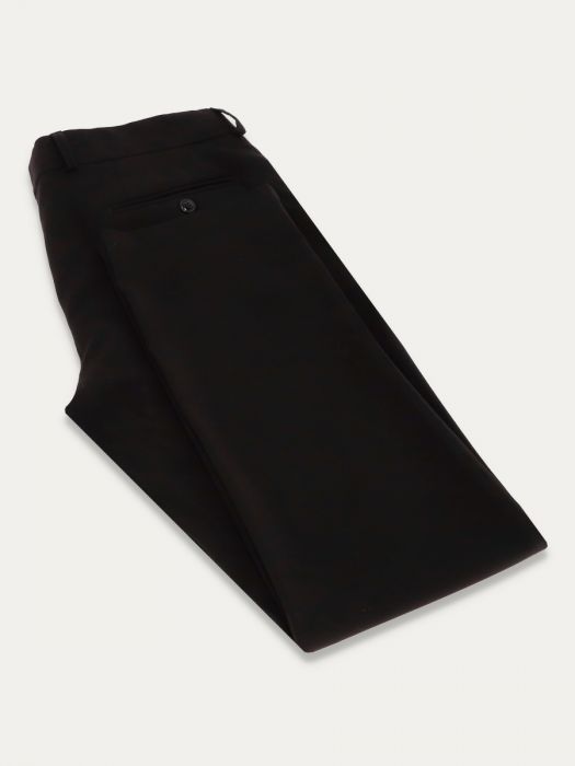 Czarne, gładkie spodnie z kantem 