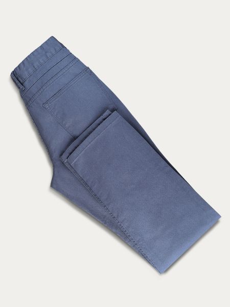 Niebieskie bawełniane spodnie chino slim 5-pocket FOLK 