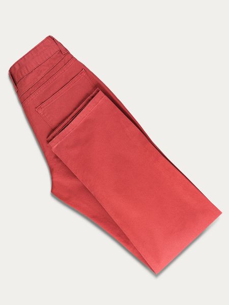 Bordowe bawełniane spodnie chino slim 5-pocket FOLK 