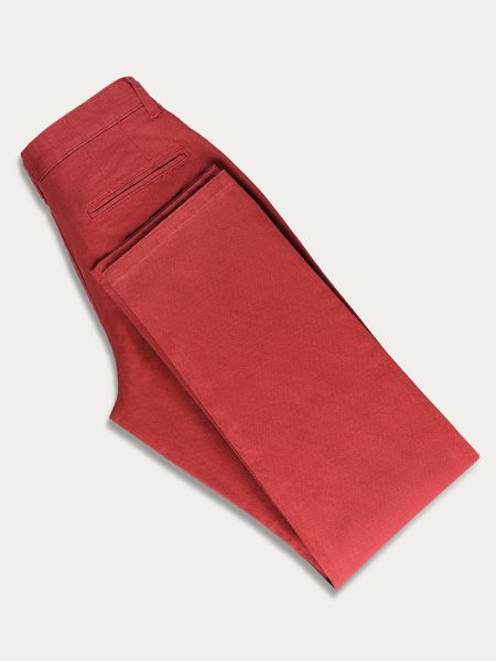 Bordowe bawełniane spodnie chino slim gładkie JIMMY