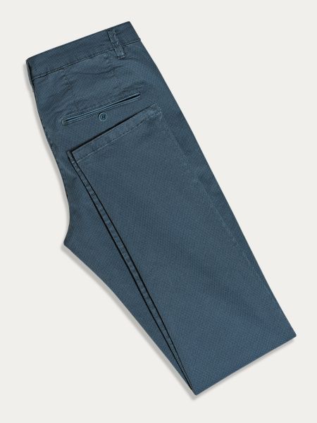 Niebieskie bawełniane spodnie chino slim w romby TORINO 2
