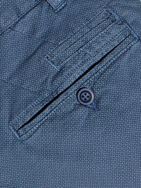 Szaro-niebieskie bawełniane spodnie chino slim z wzorem TORINO 3