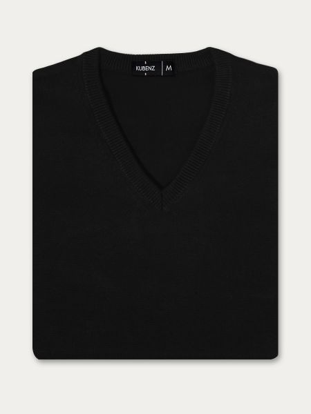Czarny bawełniany sweter w serek 6/CARINI