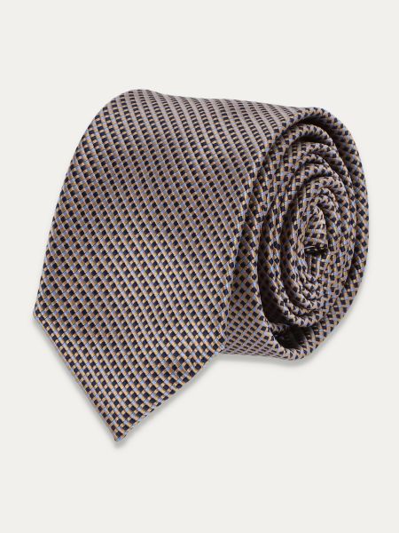 Brązowy krawat męski wzór