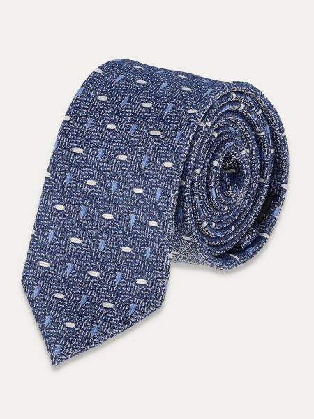 Niebieski krawat męski wzór