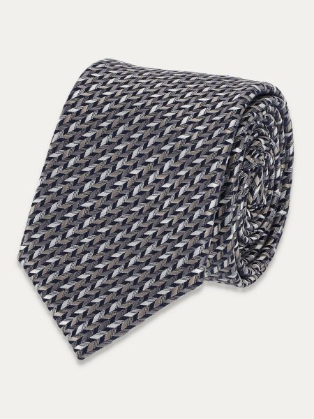 Beżowy krawat męski wzór