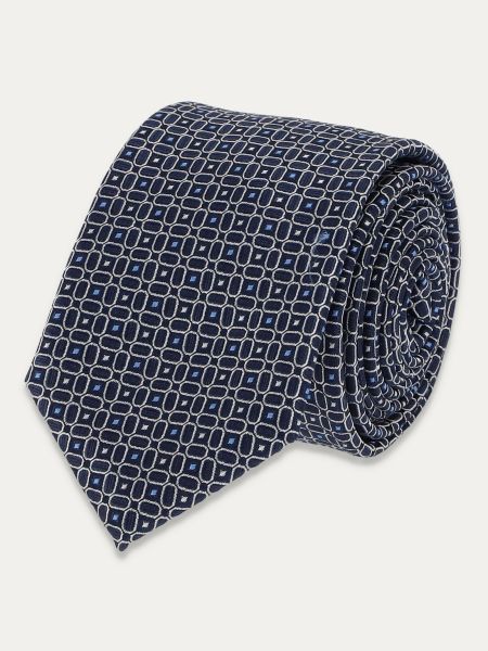 Granatowy krawat męski wzór
