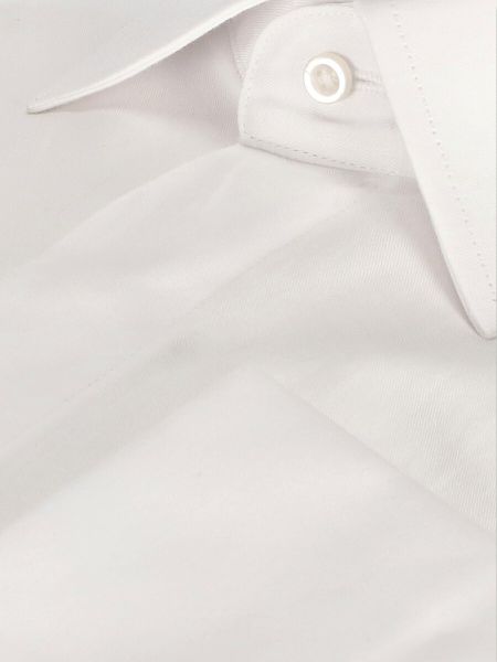 Biała koszula na spinki z krytą plisą z najwyższej jakości bawełny slim gładka ALAY 2
