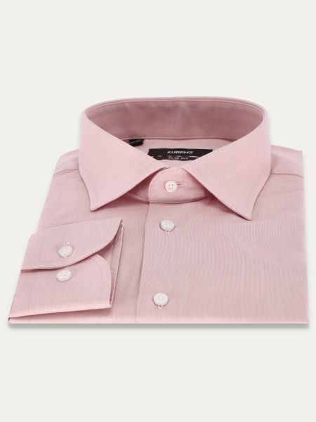 Różowa bawełniana koszula slim z tkaniny oxford ALPMAN