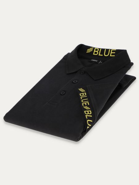 Czarna bawełniana koszulka polo FINO slim w sportowym looku