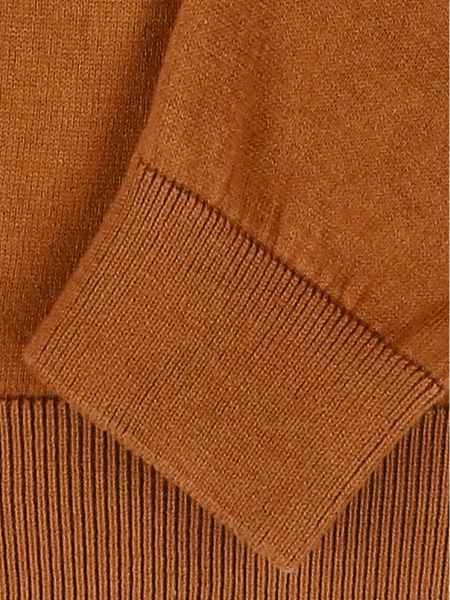 Cynamonowy sweter dzianinowy z okrągłym dekoltem ISTA 14