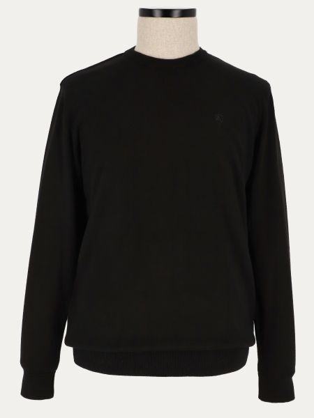 Czarny sweter dzianinowy z okrągłym dekoltem ISTA 14