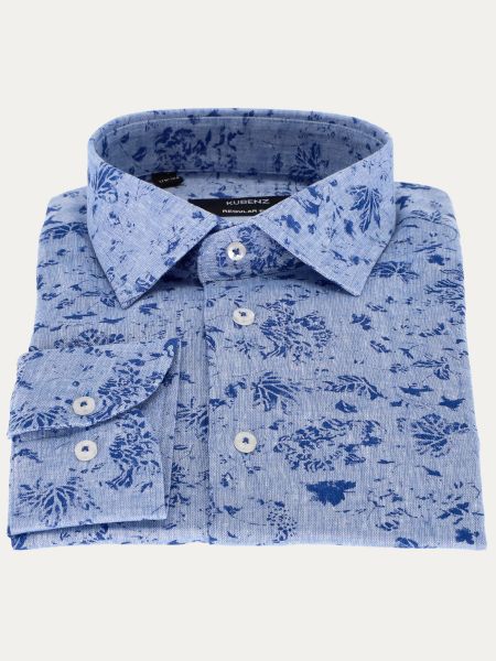 Koszula męska RONAT regular niebieska wzór
