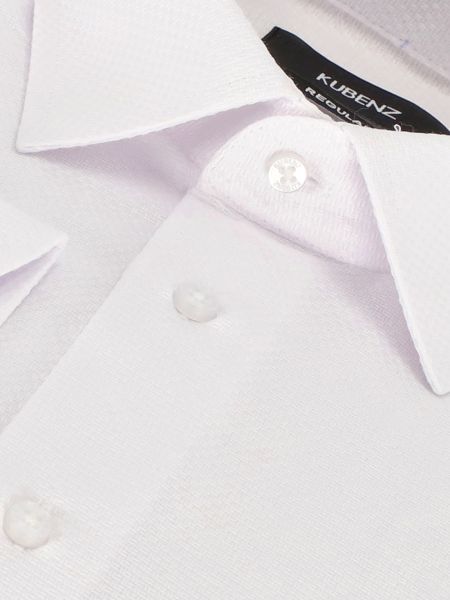 Biała elegancka koszula regular z delikatnym mikrowzorem DARAY