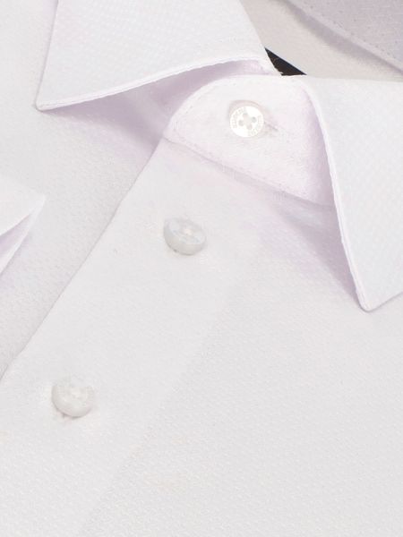 Biała klasyczna koszula slim z delikatnym mikrowzorem MERRIL