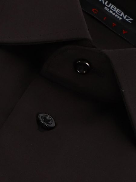 Czarna klasyczna koszula slim na guziki gładka AKSAN