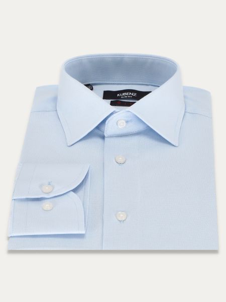 Niebieska koszula slim z tkaniny oxford EMRE