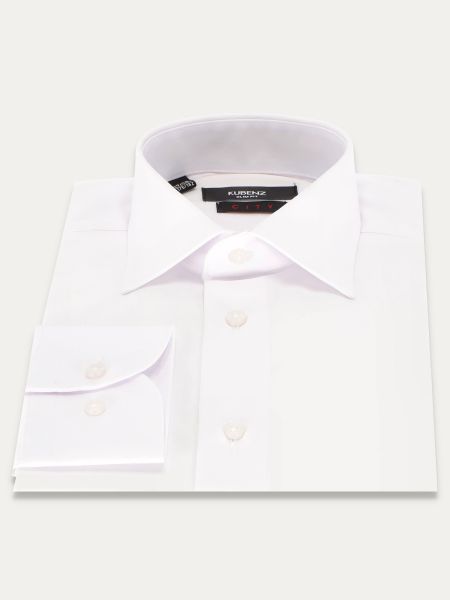Biała klasyczna koszula slim na guziki gładka ADEM