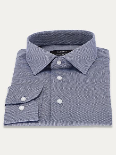 Granatowa koszula regular z tkaniny oxford WYNNE