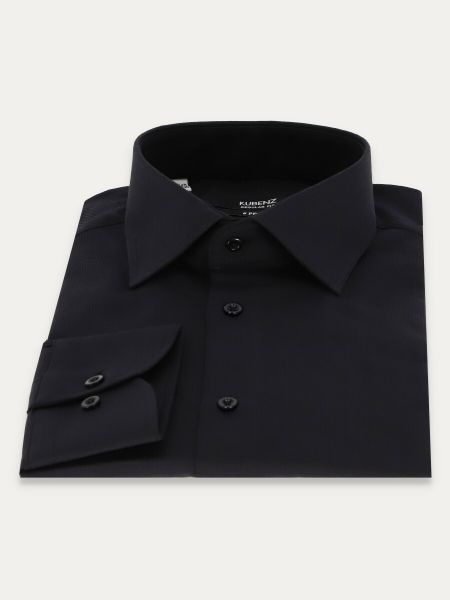Czarna elegancka koszula regular z bawełny Leonid