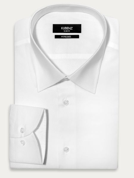 Koszula męska CESARE slim fit biała mikrowzór