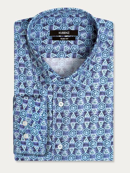 Koszula męska GIROLAMO slim niebieska wzór