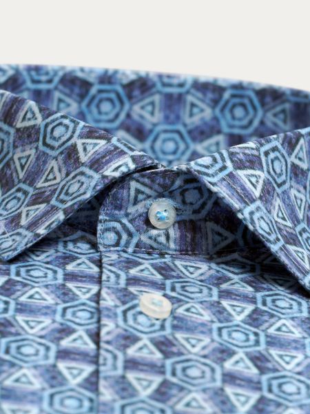 Koszula męska GIROLAMO slim niebieska wzór