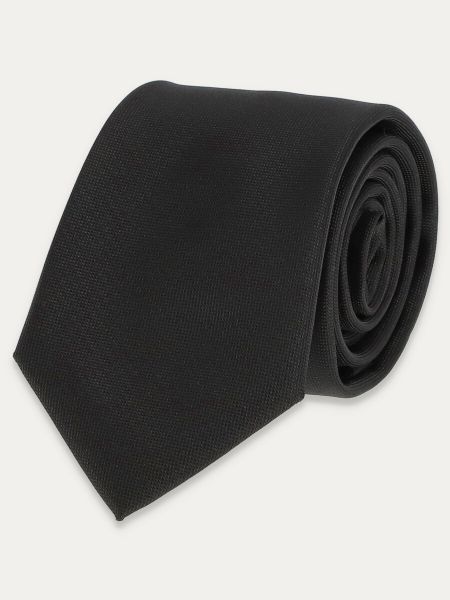 Czarny krawat męski gładki