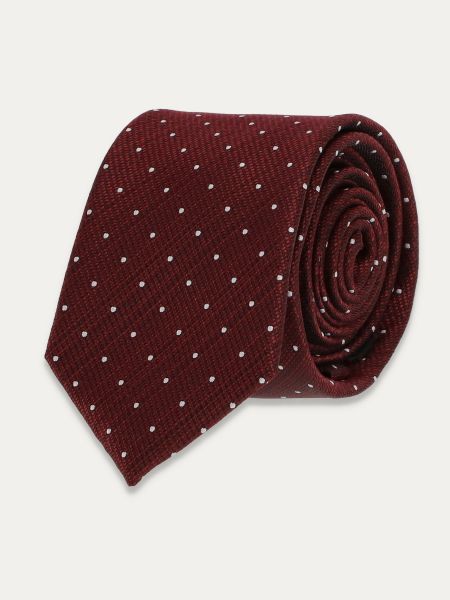 Bordowy krawat męski wzór