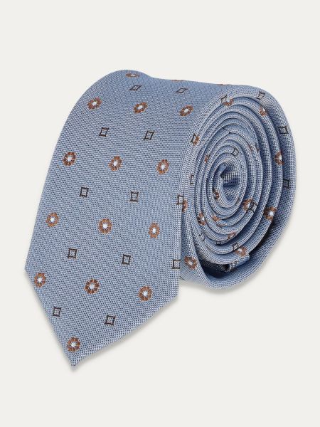 Niebieski krawat męski wzór