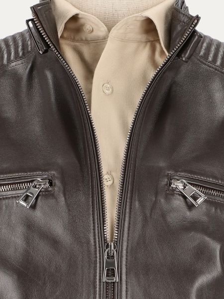 Skórzana kurtka męska Kubenz w kolorze brązowym