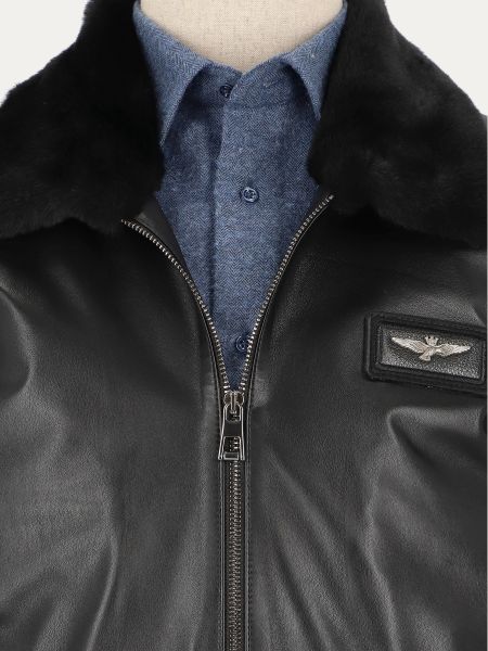 Skórzana kurtka męska Kubenz w kolorze czarnym
