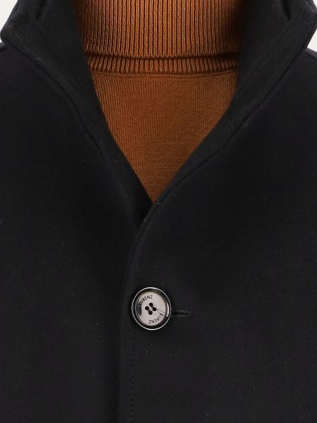 Czarny wełniany płaszcz slim MAC BLACK