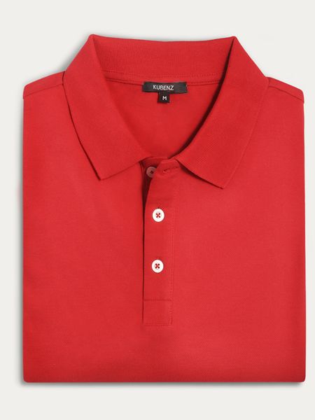 Koszulka polo męska LUCKY czerwona slim