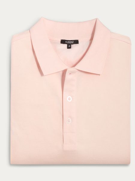 Koszulka polo męska LUCKY różowa slim