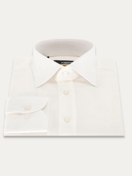 Biała klasyczna koszula slim na guziki gładka EKIM