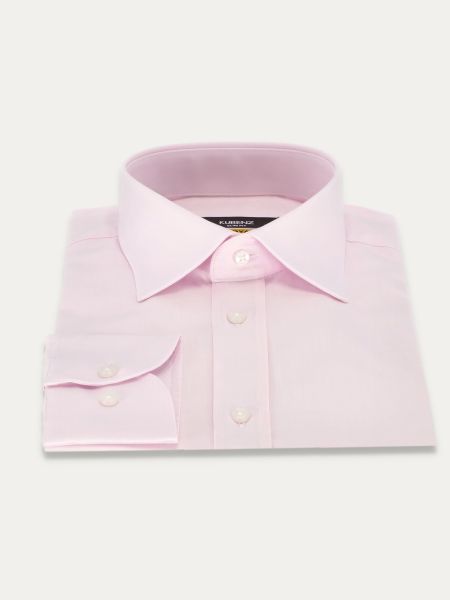 Różowa elegancka koszula slim z bawełny DURUL