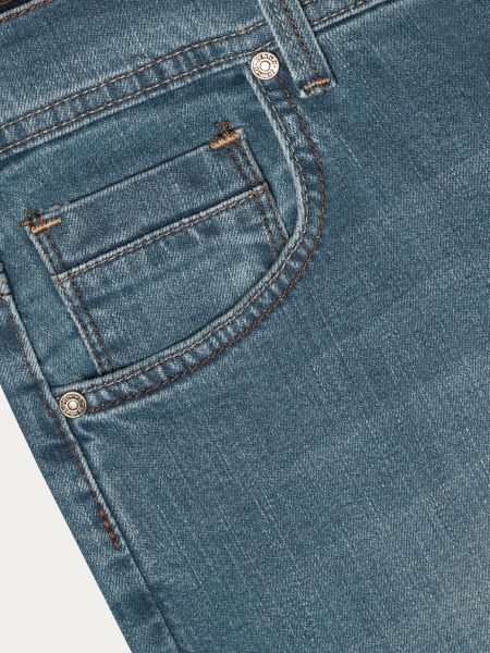 Niebieskie bawełniane jeansy slim 5-pocket 3856