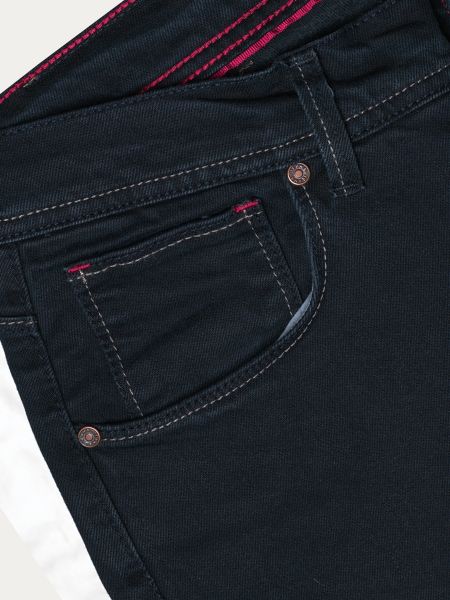 Ciemnogranatowe bawełniane spodnie jeansowe slim 5-pocket 9309