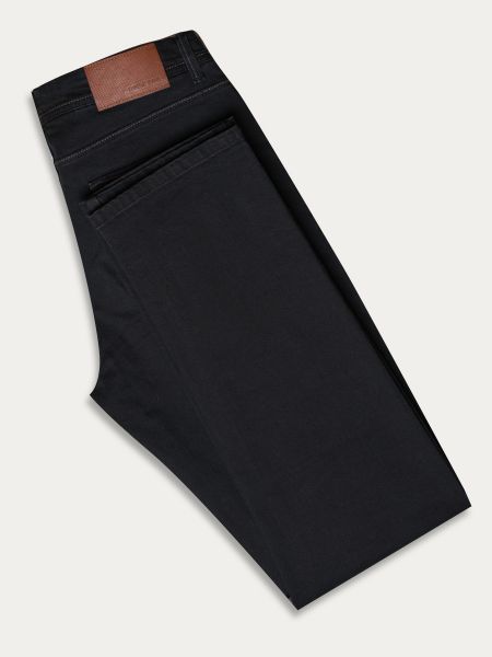 Ciemnogranatowe bawełniane spodnie jeansowe regular 5-pocket 9309