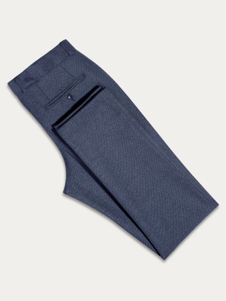Granatowe bezpatkowe spodnie garniturowe slim EGO