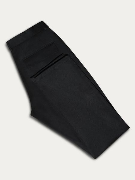 Czarne eleganckie spodnie slim z patkami MARTIN BLACK