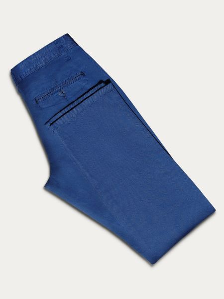 Ciemnoniebieskie bawełniane spodnie chino slim gładkie TOLEDO