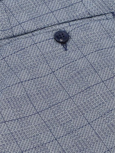 Eleganckie spodnie wizytowe męskie Kubenz w kolorze niebieskim w kratę