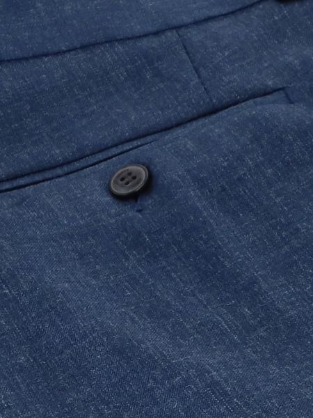 Niebieskie spodnie garniturowe slim z efektem melanżu MIX MAVI