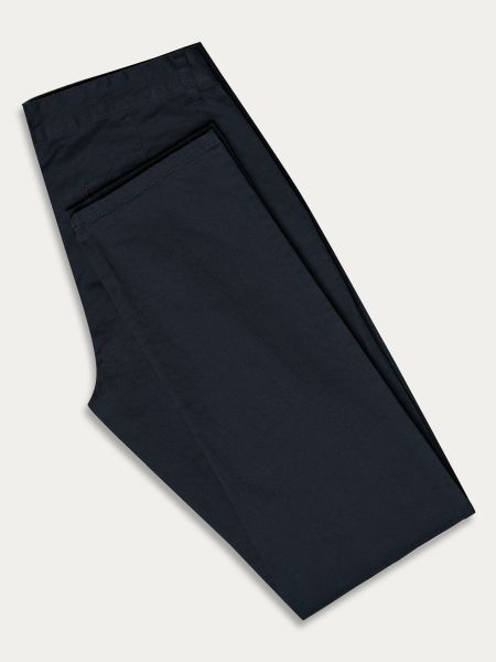 Ciemnogranatowe bawełniane spodnie chino slim PERVO