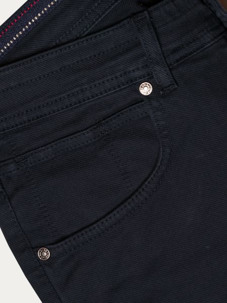 Granatowe bawełniane spodnie regular 5-pocket TIZIANO