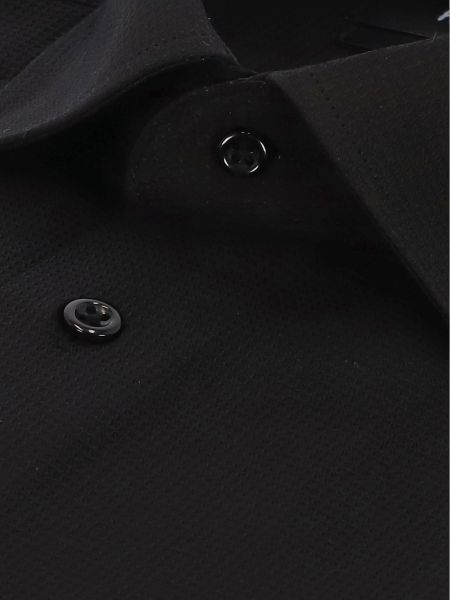 Czarna koszula slim z delikatnym mikrowzorem BIRKAN