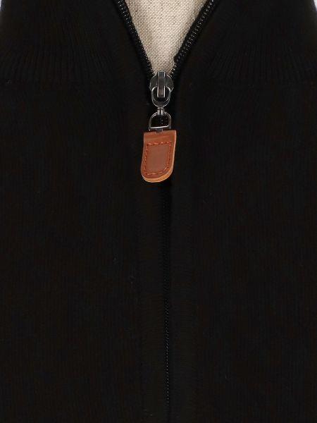 Czarny sweter z wysoką stójką zapinaną na zamek BASIC MAUNA