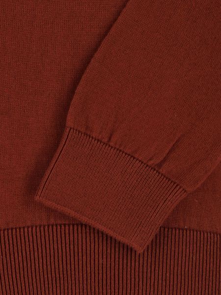Bordowy sweter dzianinowy z okrągłym dekoltem BASIC POLLUX